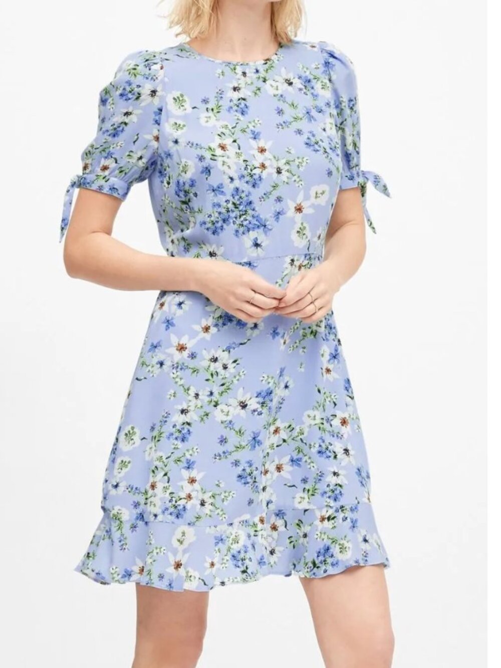 Banana Republic Ecovero Puff-Sleeve Dress
